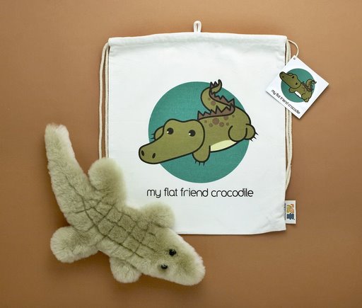 Crocld Salt Water Crocodile Lambskin Soft Plush Toy & Drawstring Bag
