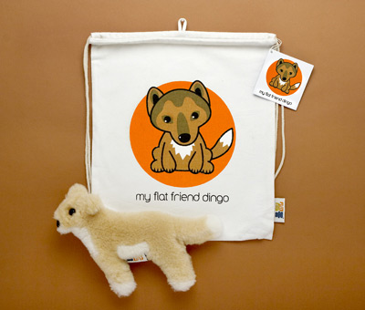 Dingld Dingo Lambskin Soft Toy & Drawstring Bag
