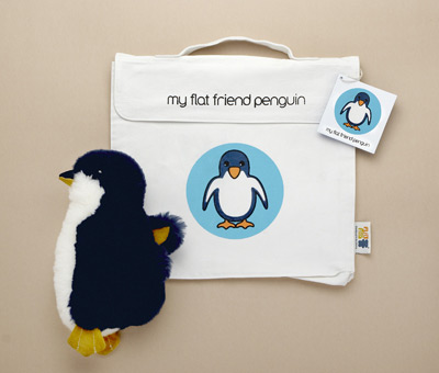 Flat Friends PENGLC Fairy Penguin Soft Plush Toy And Carry Bag