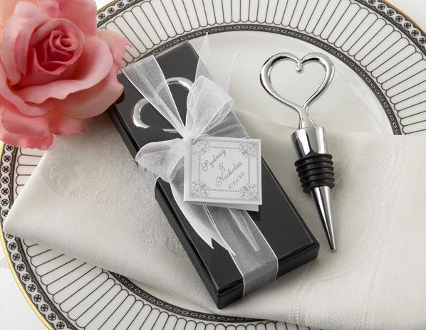 Kate Aspen 11001NA Chrome Heart Bottle Stopper in Showcase Display Box- Case of 96