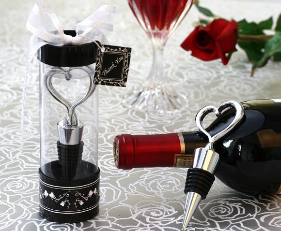 Kate Aspen 11010NA Sterling Heart Bottle Stopper in Tall Showcase Display Box- Case of 96