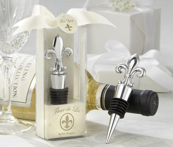 Kate Aspen 11058NA ''Fleur-de-Lis'' Elegant Chrome Bottle Stopper- Case of 96