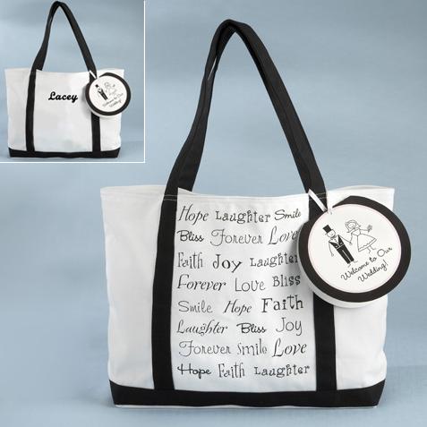 Kate Aspen 29023WT Welcome to Our Wedding Canvas Tote Bag- Case of 48