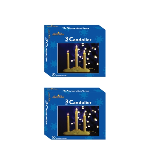 Brite Star 95-004-00 Set Of 2 - 3 Light Ul Candolier - Orange