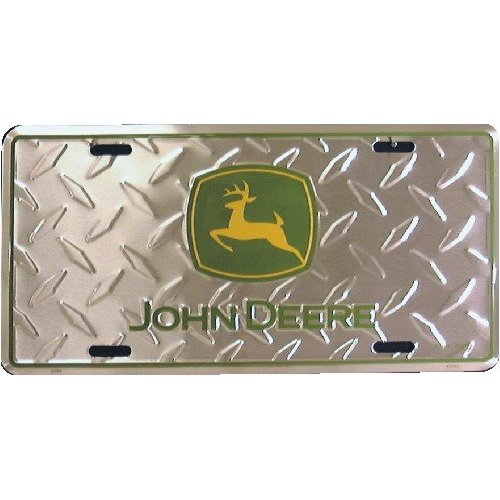 John Deere 62564 Logo 2000 Diamond Silver Green and Yellow Auto Tag