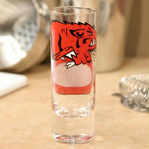 Wine Things Arkansas Razorbacks NCAA Pair of Hand Painted 2oz. Shot Glass - Set of 2