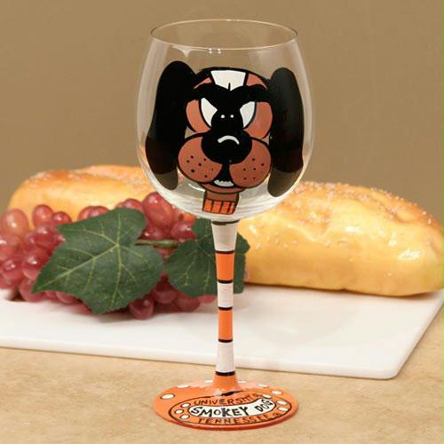 Wine Things Tennessee Volunteers NCAA Pair of Hand Painted 16oz. Wine Glass - Set of 2