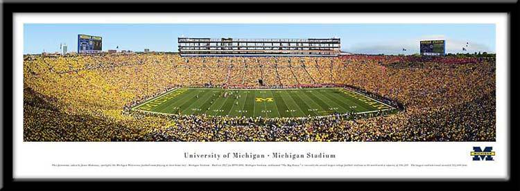 Campus Images MI9821921FPP Michigan Wolverines Framed Panoramic Stadium Print 1921U