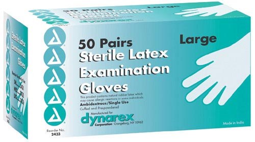 Sterile Latex Surgical Gloves Size 7 1/2 - Box of 100 - 3004D