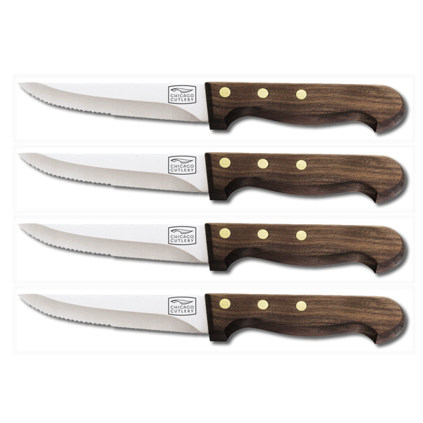 1043898 Basics 4-pc Steak Knife Set -walnut