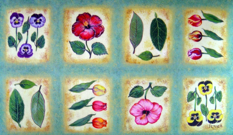 Dm-03 Botanica Flower Tiles Door Mat