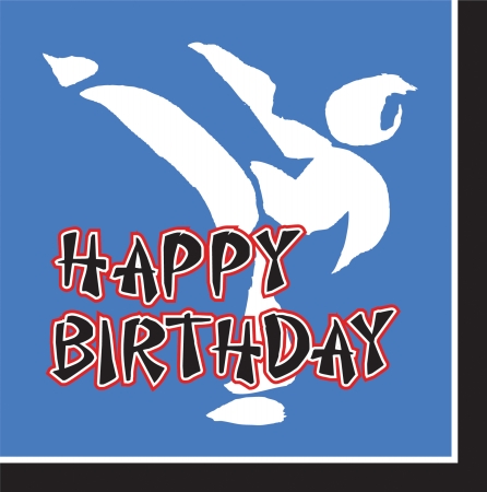 Creative Converting Happy Black Belt Birthday 3-Ply Lunch Napkin - 192 Count
