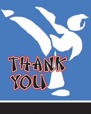 Creative Converting Black Belt Birthday Foldable Thank You Card 8 Count - Case of 6