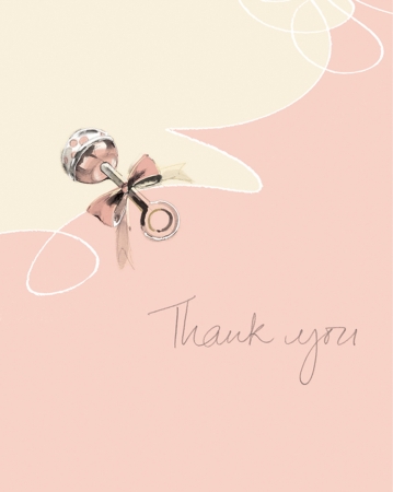 Creative Converting Little Angel Foldable Thank You Card 8 Count - Case of 6