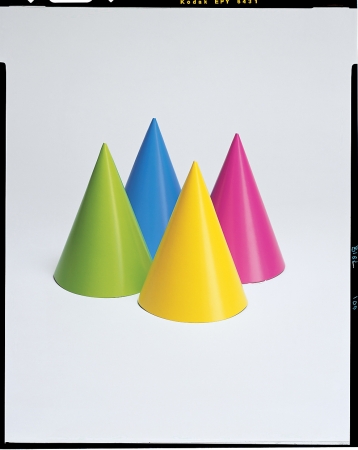 Assorted Neon Cone Hats - 96 Count