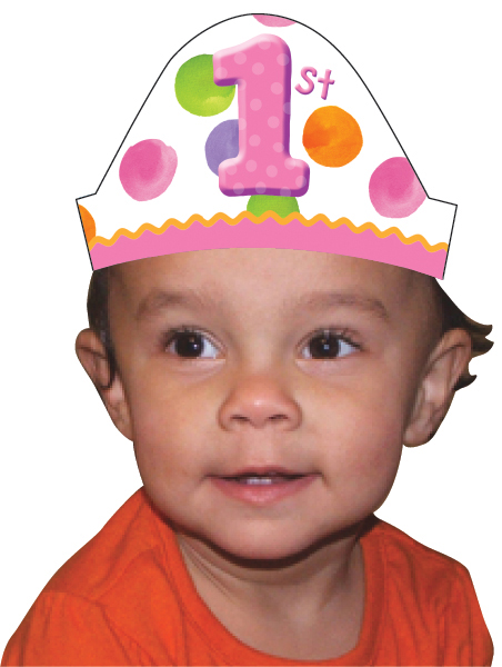 Creative Converting Big 1 Dots - Girl Headband Wrap 8 Count - Case of 6