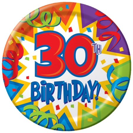 Creative Converting Birthday Blast 30th 7 Inch Lunch Plate - 96 Count