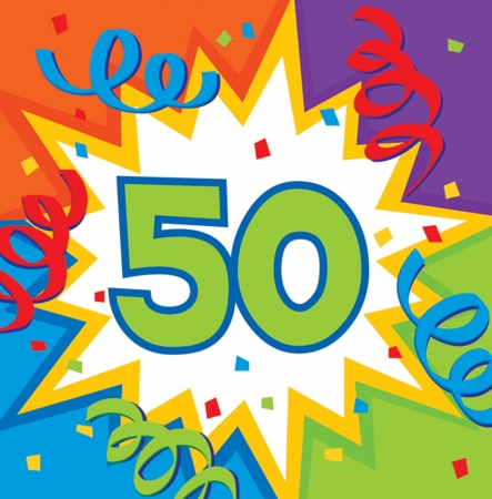Creative Converting 50th Birthday Blast 2-Ply Beverage Napkin - 192 Count