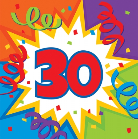 Creative Converting 30th Birthday Blast 2-Ply Beverage Napkin - 192 Count
