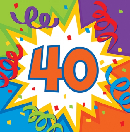 Creative Converting 40th Birthday Blast 2-Ply Beverage Napkin - 192 Count