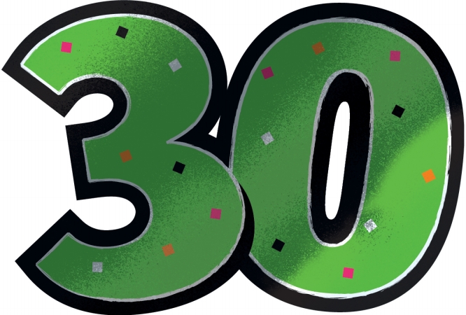 Creative Converting 30th Birthday Foil Cutout - 12 Count
