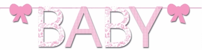 Creative Converting Baby Nursery Toile Girl Letter Garland - 6 Count