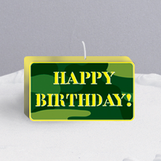 Creative Converting Camo Gear Birthday Candle - 12 Count