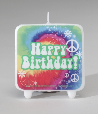 Creative Converting Tie Dye Fun Birthday Candle - 12 Count
