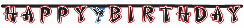 Creative Converting Black Belt Birthday Large Jointed Banner - 12 Count