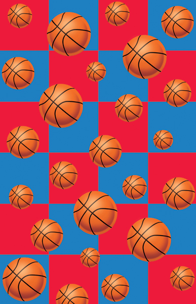Creative Converting 54 x 108 Inch Plastic All Over Party All Star Basketball Table Cover - Case of 6