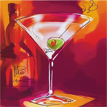Creative Converting Martini 3-Ply Beverage Napkin - 192 Count