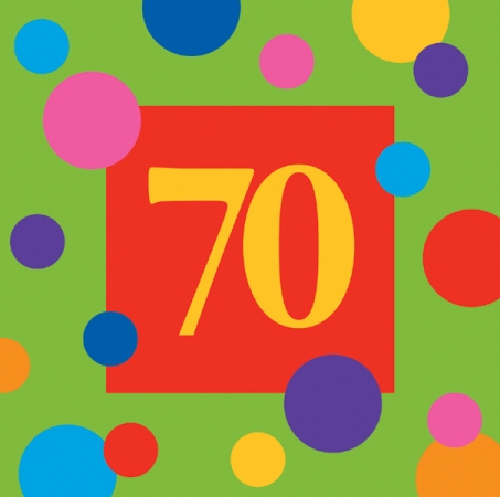 Creative Converting Birthday Stripes 70th 3-Ply Lunch Napkin - 192 Count