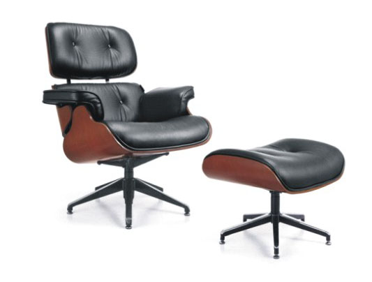Kirch GEF-999AB BLACK Eames Lounge Chair and Ottoman