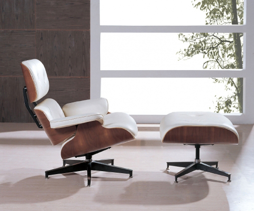 Kirch GEF-999ABWHITE Eames Lounge Chair and Ottoman