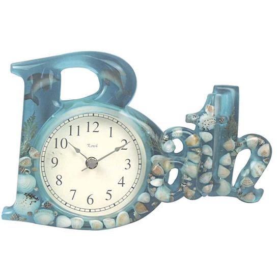 Kirch 1580DOLPHIN Blue Dolphin Sea Shell Bath Clock