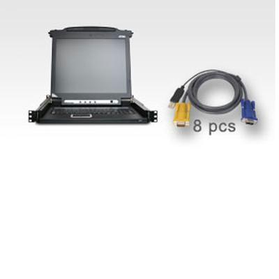 Aten Corp CL1008MUKIT 8 - port LCD KVM with 8 - USB KVM Ca