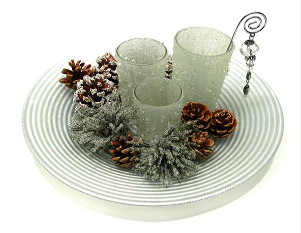 Ice Crystal 3 Votive/Plate 15pc Holiday Set