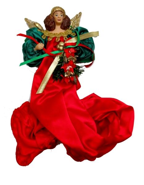 0195-4005 Isabel 18 Inch Angel Wrap - Blue With Red Dresses