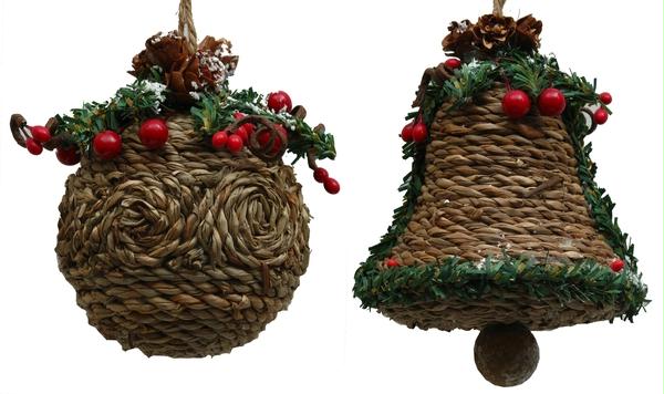 Jute - Look Ball Ornament Set Of Two
