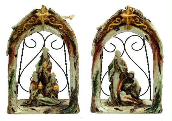 0197-396253 Resin And Metal Nativity Ornament - Set Of 2