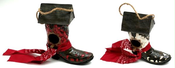 Western Cowboy Boot Birdhouse Two Assorted Styles