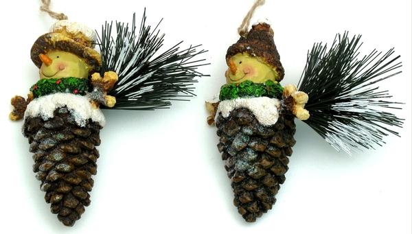049-98286 Pinecone Ornaments - Set Of Two