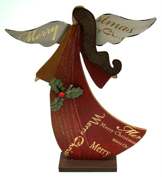 049-99684 Wood And Metal Angel Tablepiece