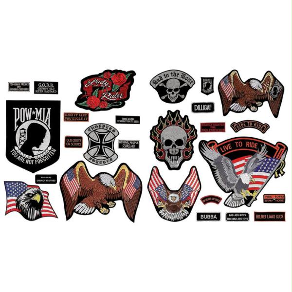 Live To Ride 26pc Embroidered Motorcycle Patch Set