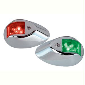 Led Sidelights - Red/green - 12v - Chrome Plated Housing - 0602dp1chr