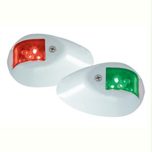 Led Side Lights - Red/green - 12v - White Epoxy Coated Housing - 0602dp1wht