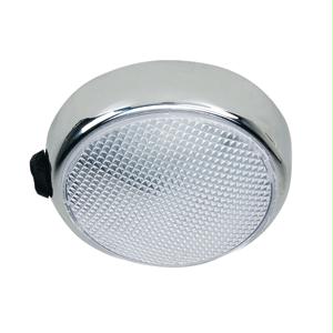 Round Surface Mount Led Dome Light - Chrome Plated - With Switch - 1356dp0chr