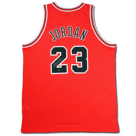 Michael Jordan Autographed Chicago Bulls Away/Red Jersey - UDA - 52819