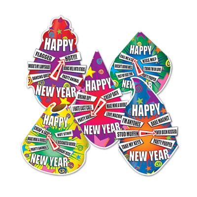 Beistle 8010250 Party Personality New Year Hats Pack of 50