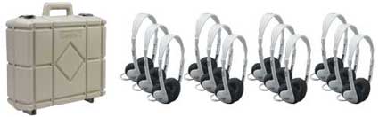 International 3060av-12 Set Of Twelve Multimedia Stereo Headphones With Carry Case